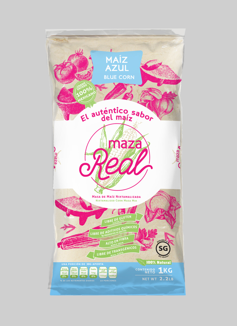 Nixtamalized Blue Corn Masa Flour Maza Real