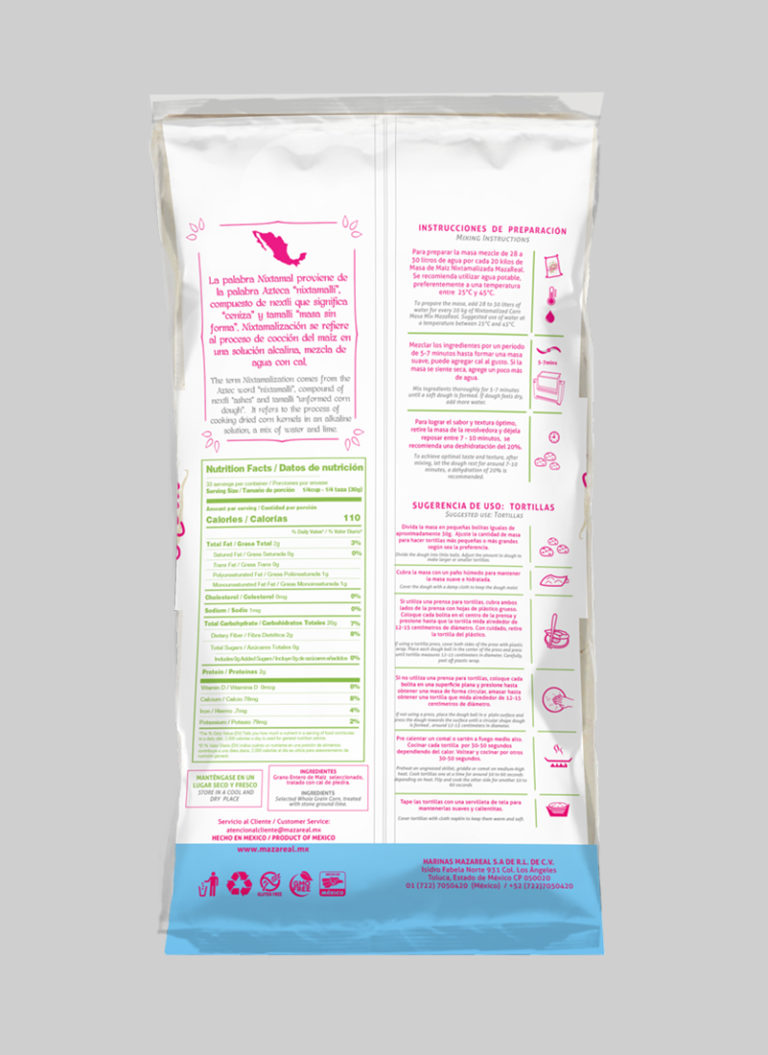 Nixtamalized Blue Corn Masa Flour Maza Real